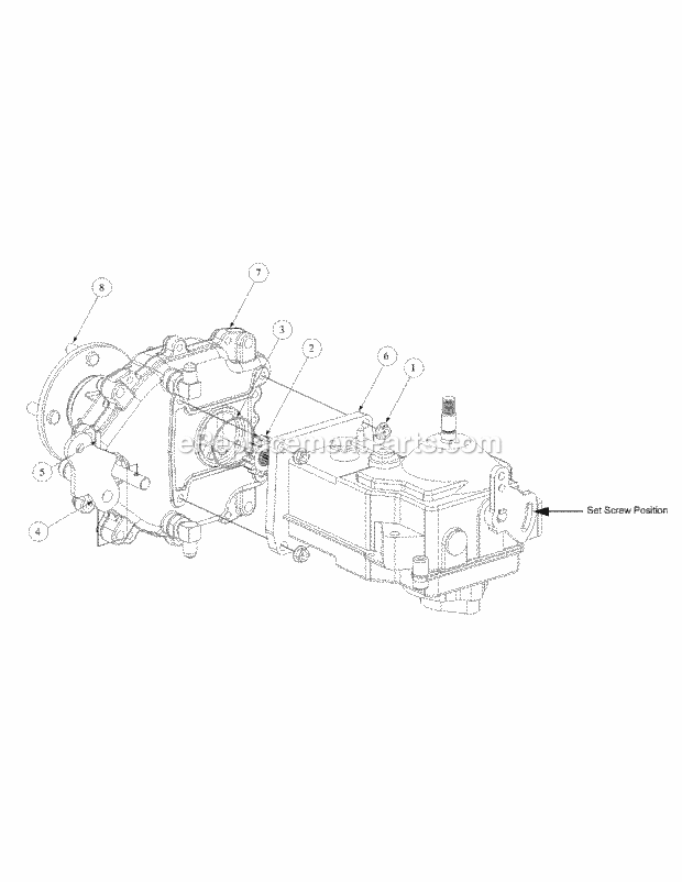 Assembly Pump Left Hand Diagram and Parts List for M48-KWS 53AB5D4M150 Cub Cadet Sprayer